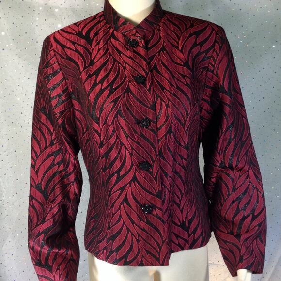 DRESS BARN Collection Red Sparkle Blazer Medium - Picture 1 of 4